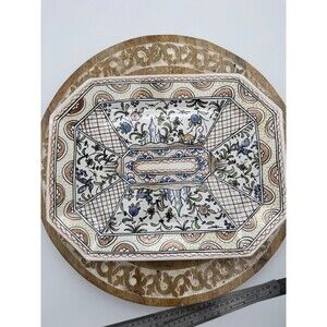 VTG 228 Portugal Hand Painted Hanging Tray Platter Signed ER Country Whimsical